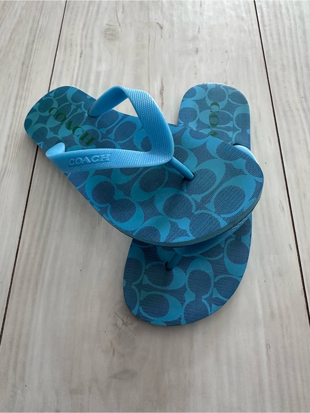 COACH Women Blue Logo Flip Flop Sandals size 6B - Picture 4 of 5